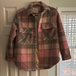 Blank NYC Pink and Gray Plaid Shacket